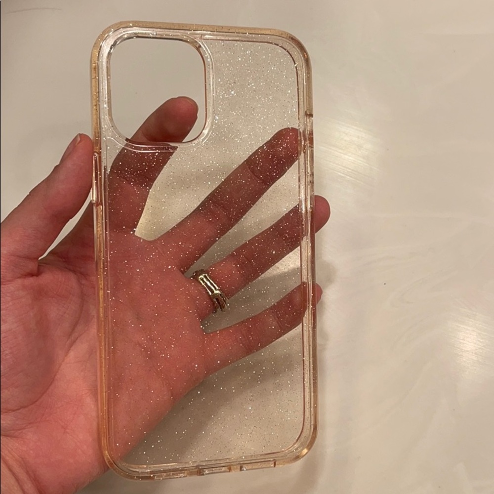Pink glittery iPhone case